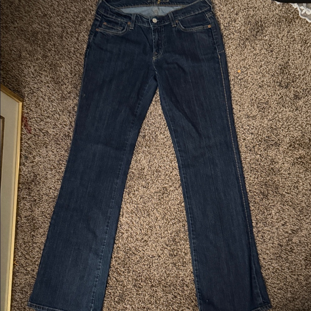 7 For All Mankind Dark Blue Flare Jeans